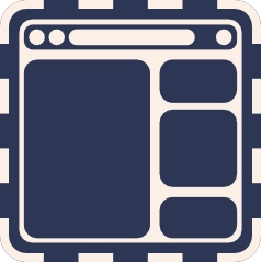 Desktop window with dark theme illustration